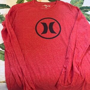 Hurley Men's Heather Red Long Sleeve Tee
